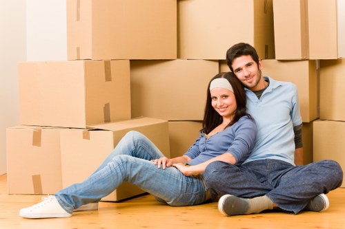 Local moving van loading boxes and furniture in Sidcup