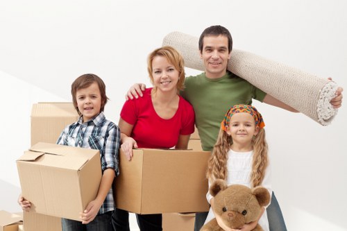 Transport team handling household goods carefully
